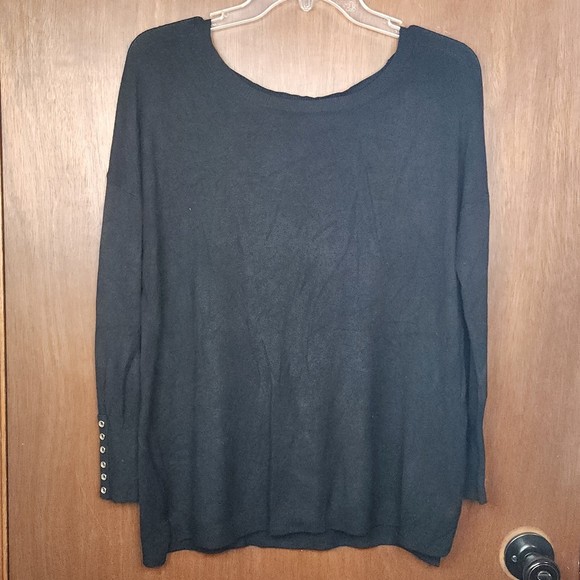 Zara Knit Basic Black Casual Long Sleeve Classic Chic Sweater Top Size Small - Picture 2 of 5